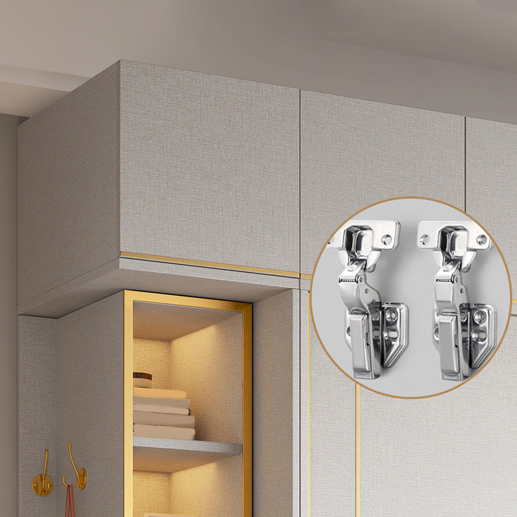 White Modern Style Wardrobe Cabinet Engineered Wood Wardrobe with Clothing Rod