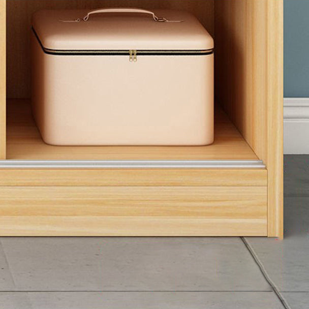 Modern Style Home Wardrobe Armoire Beech Wood and Engineered Wood Storage Wardrobe Cabinet