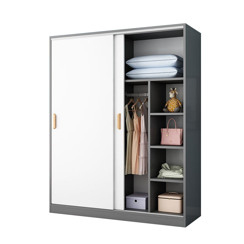 Modern Style Home Wardrobe Armoire Beech Wood and Engineered Wood Storage Wardrobe Cabinet