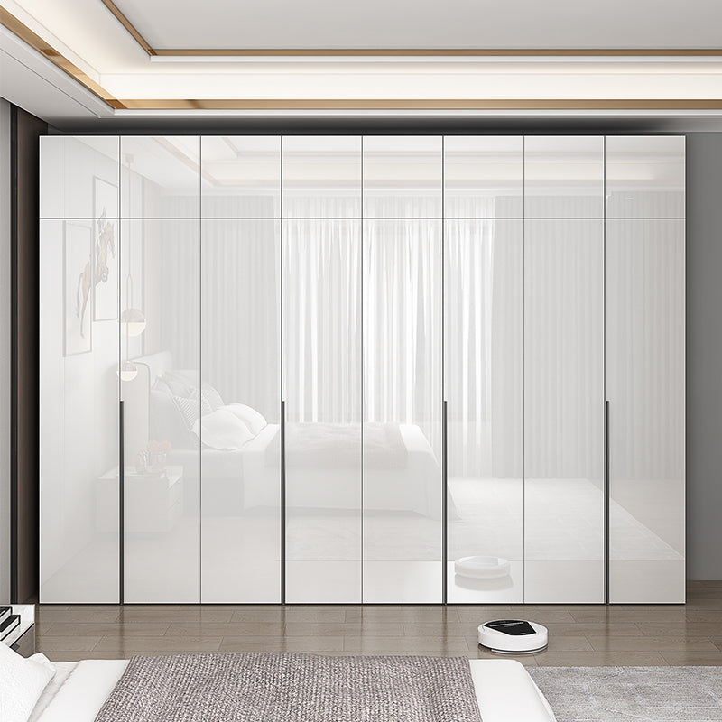 Engineered Wood Wardrobe Armoire Contemporary Storage Cabinet