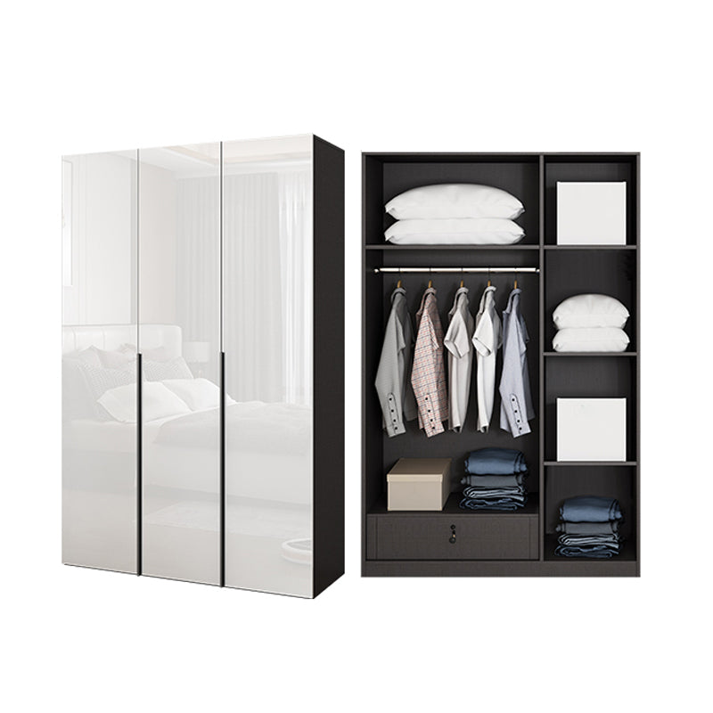 Engineered Wood Wardrobe Armoire Contemporary Storage Cabinet