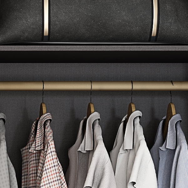 Engineered Wood Wardrobe Armoire Contemporary Storage Cabinet