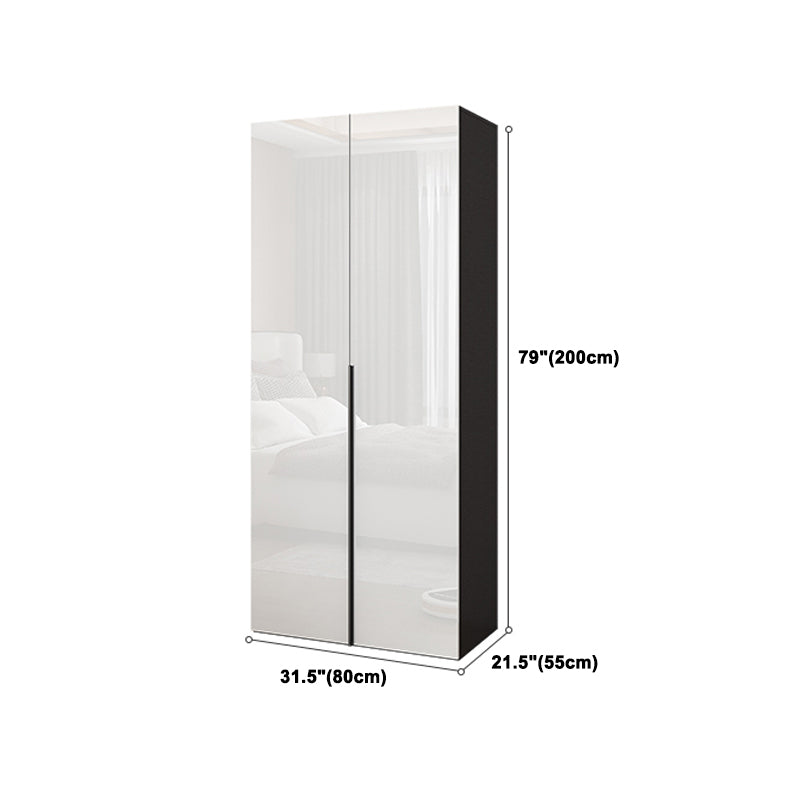 Engineered Wood Wardrobe Armoire Contemporary Storage Cabinet