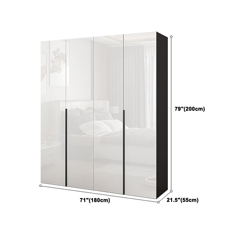 Engineered Wood Wardrobe Armoire Contemporary Storage Cabinet