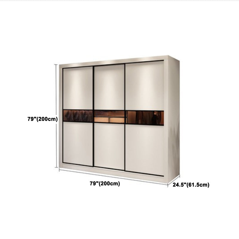 Contemporary Style Wardrobe White Color Wooden Wardrobe Closet for Bedroom