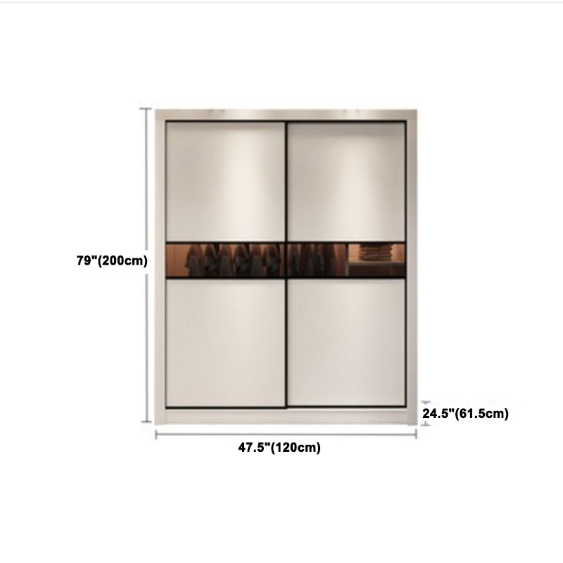 Contemporary Style Wardrobe White Color Wooden Wardrobe Closet for Bedroom
