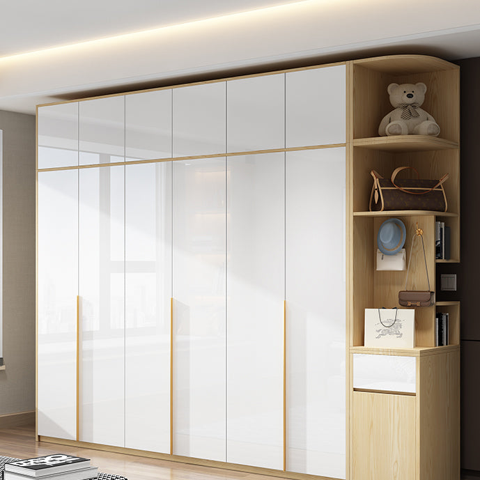 Hinged Storage Cabinet Engineered Wood Wardrobe Cabinet for Home