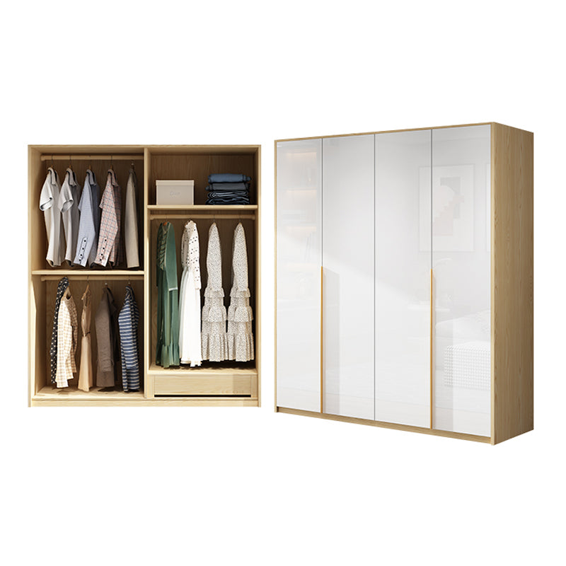 Hinged Storage Cabinet Engineered Wood Wardrobe Cabinet for Home