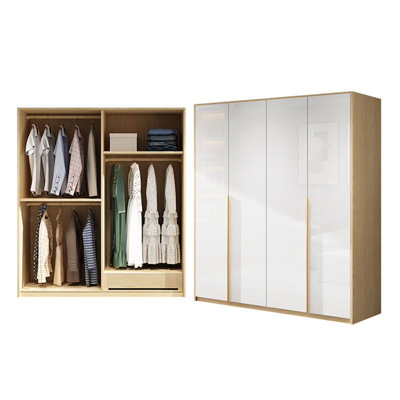 Hinged Storage Cabinet Engineered Wood Wardrobe Cabinet for Home
