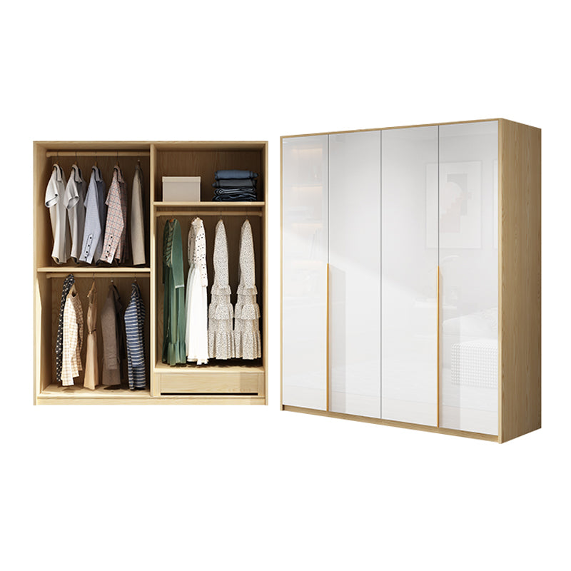 Hinged Storage Cabinet Engineered Wood Wardrobe Cabinet for Home