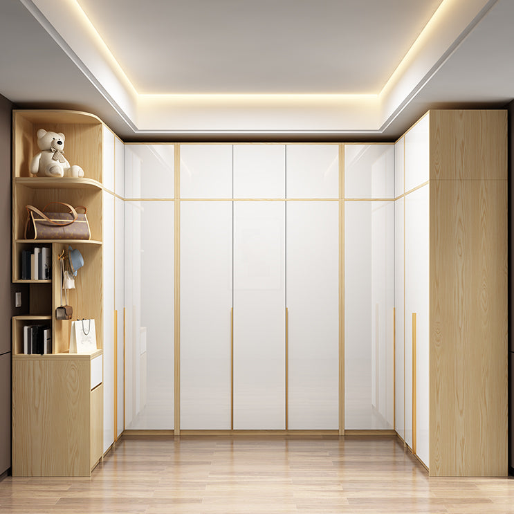 Hinged Storage Cabinet Engineered Wood Wardrobe Cabinet for Home