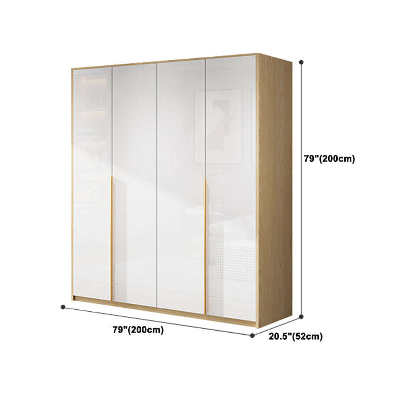 Hinged Storage Cabinet Engineered Wood Wardrobe Cabinet for Home