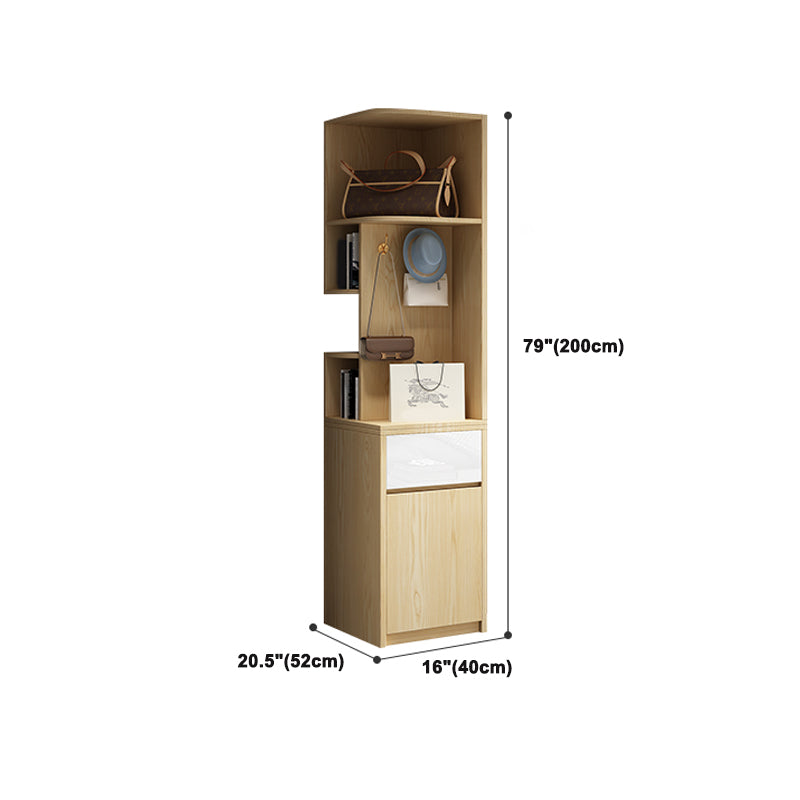 Hinged Storage Cabinet Engineered Wood Wardrobe Cabinet for Home