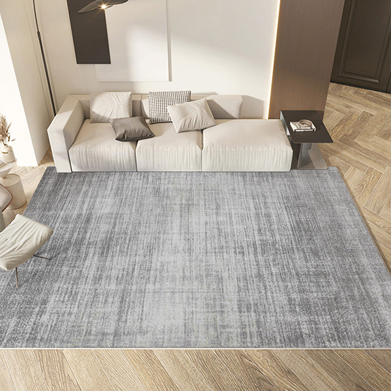 Light Grey Striped Carpet Polyester Casual Carpet Stain Resistant Carpet for Sitting Room