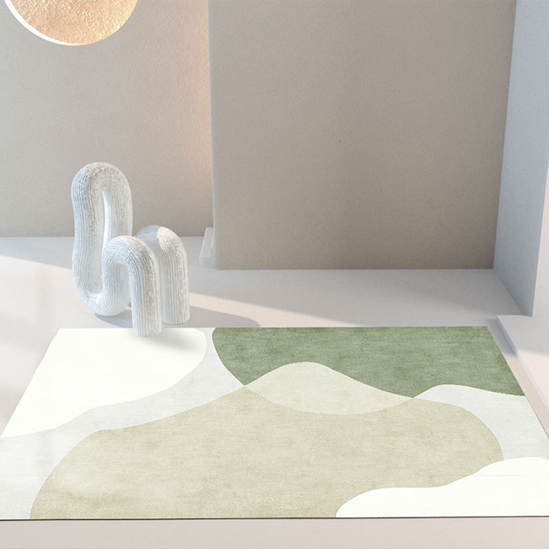 Contemporary Color Block Rug Polyester Indoor Carpet Pet Friendly Area Rug for Living Room