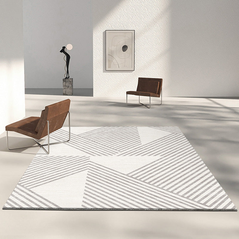 Contemporary Color Block Rug Polyester Indoor Carpet Pet Friendly Area Rug for Living Room