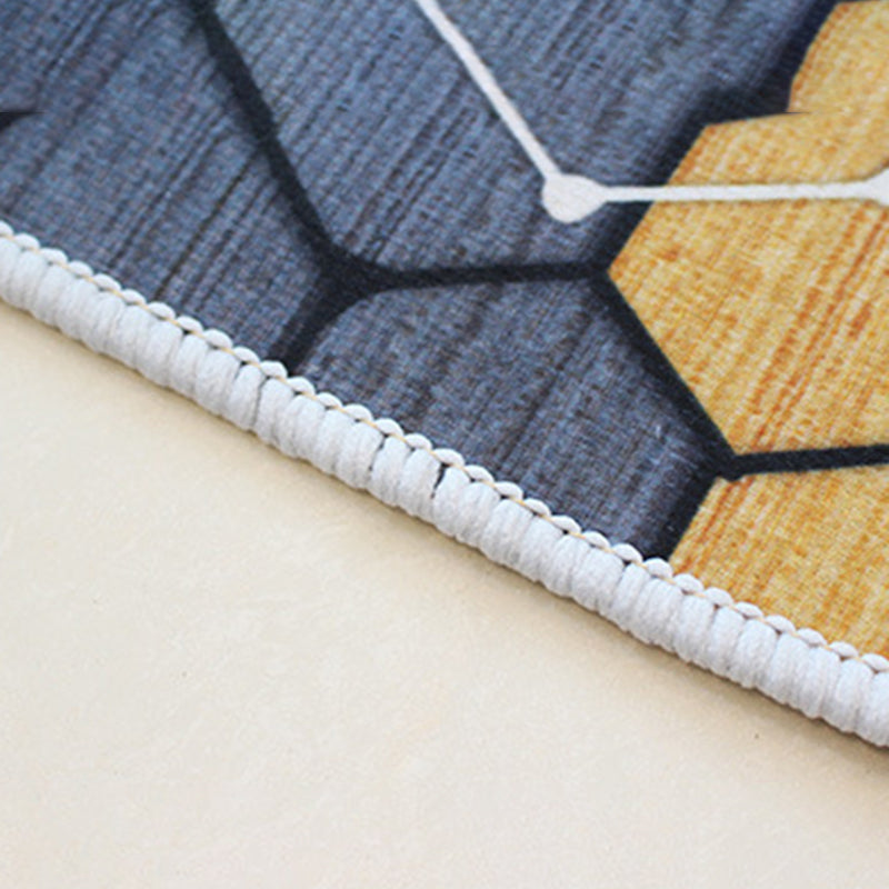 Contemporary Color Block Rug Polyester Indoor Carpet Pet Friendly Area Rug for Living Room