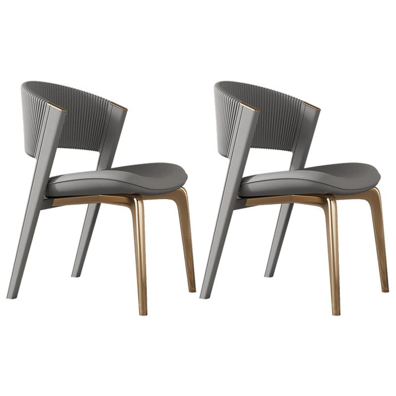 Modern Faux Leather Dining Chair Open Back Dining Side Furniture in Matte Finish