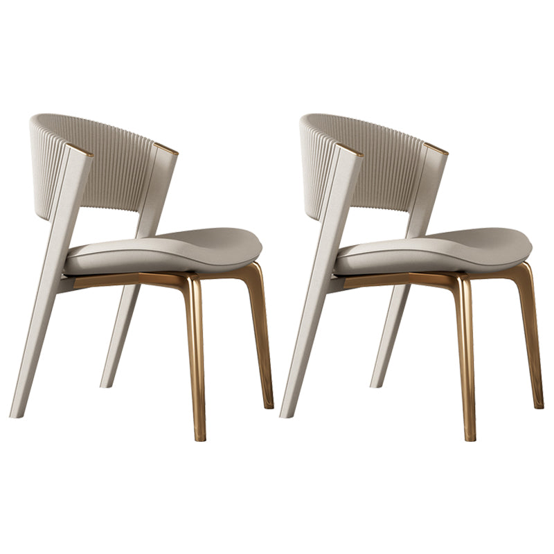 Modern Faux Leather Dining Chair Open Back Dining Side Furniture in Matte Finish