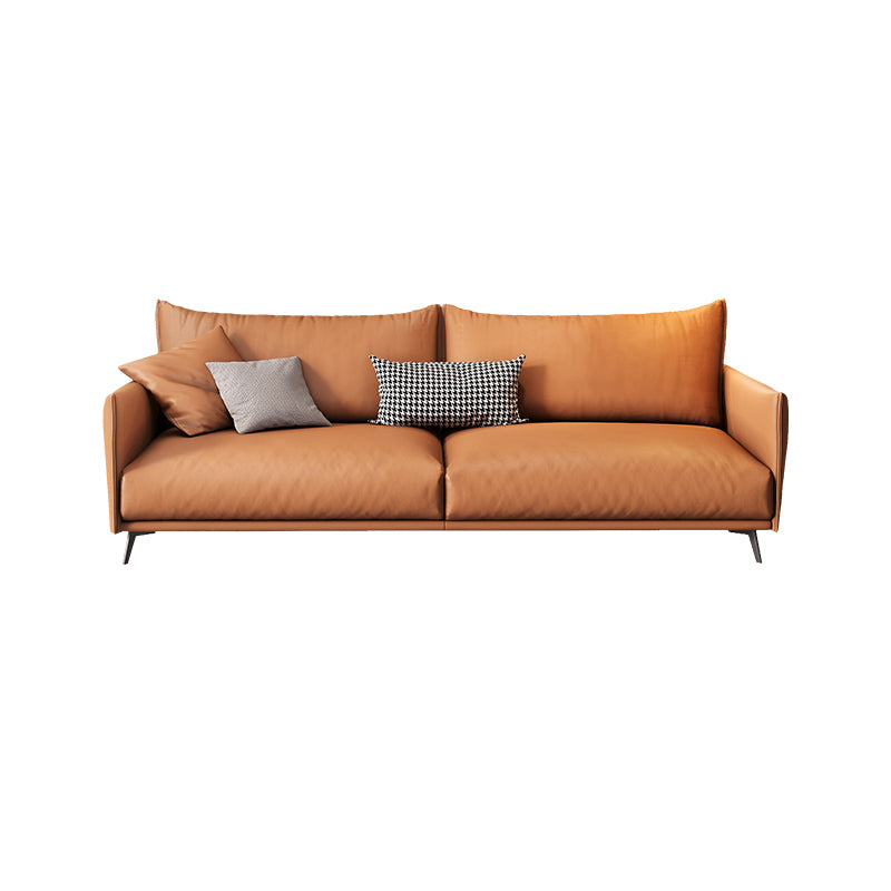 Contemporary Tuxedo Arm Sofa Standard Sofa with 2 Pillows for Living Room
