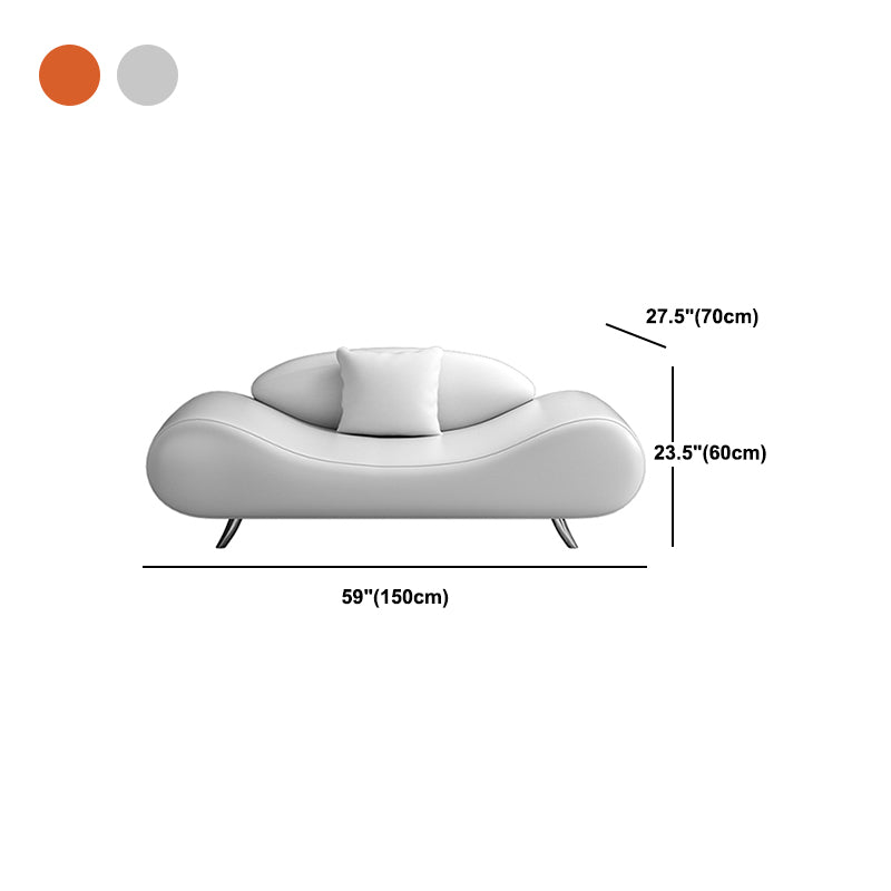 23.62 Inch Tall Curved Armless Sofa Contemporary Sofa for Living Room