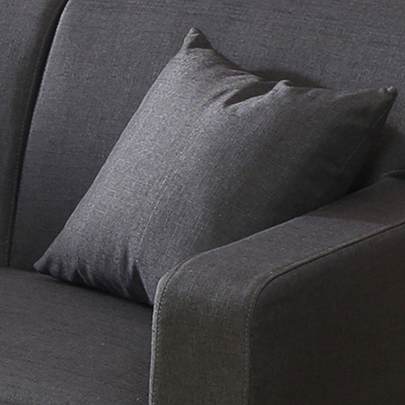 32.67" W Linen Square Arm Sofa Contemporary Standard Sofa with 2 Pillows