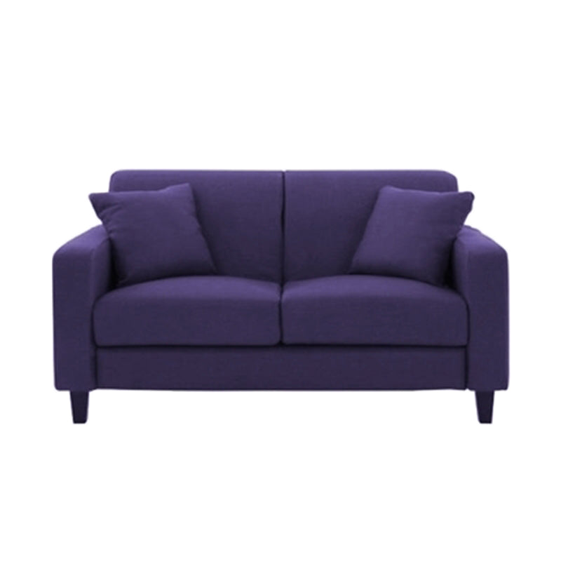 32.67" W Linen Square Arm Sofa Contemporary Standard Sofa with 2 Pillows