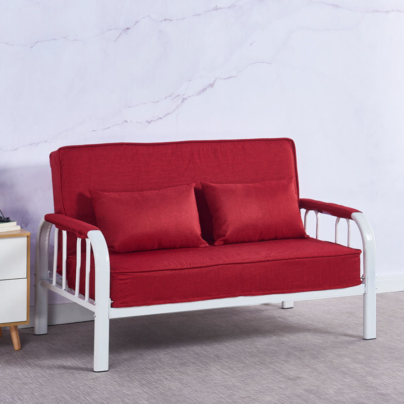 Linen Contemporary Square Arm Sleeper Sofa Washable Convertible Sofa