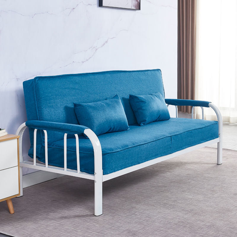Linen Contemporary Square Arm Sleeper Sofa Washable Convertible Sofa