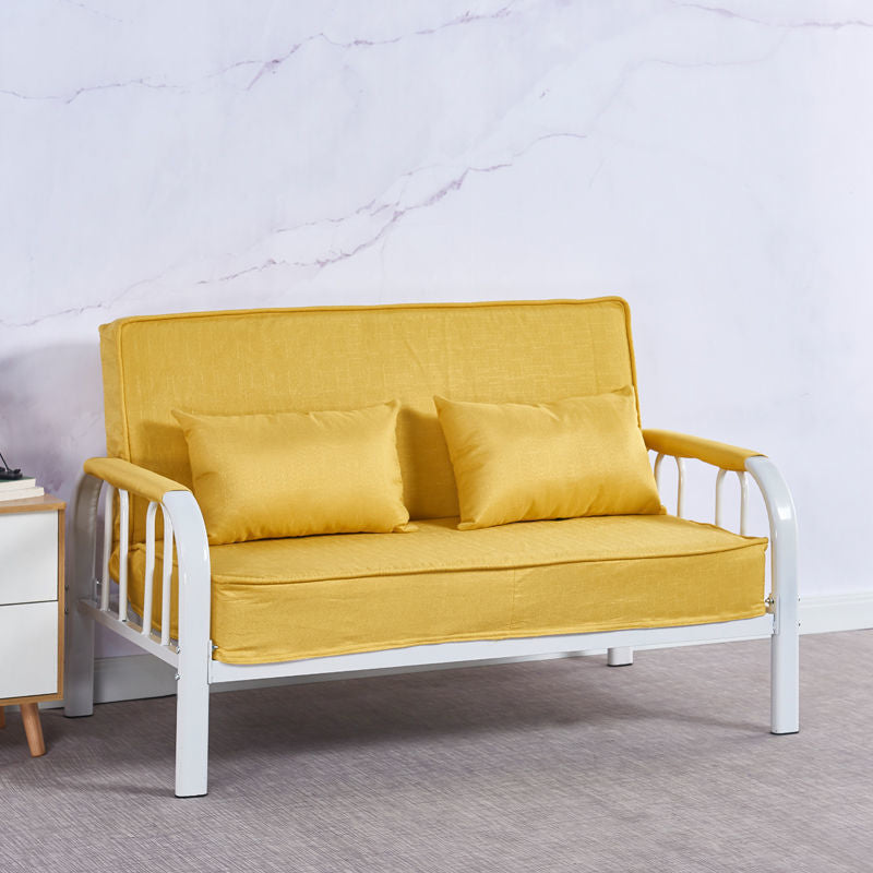 Linen Contemporary Square Arm Sleeper Sofa Washable Convertible Sofa