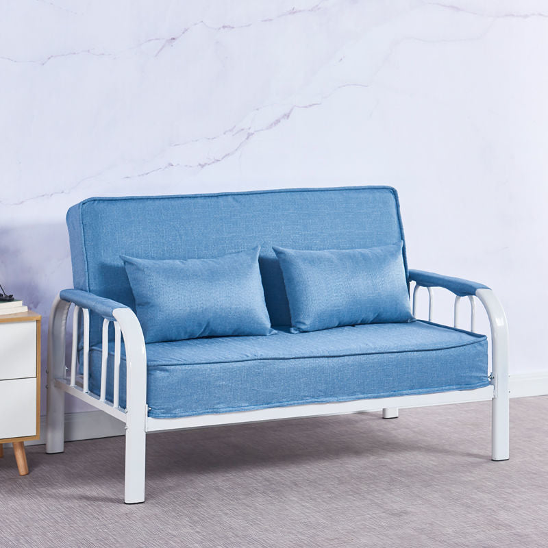 Linen Contemporary Square Arm Sleeper Sofa Washable Convertible Sofa