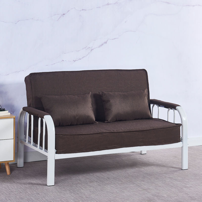 Linen Contemporary Square Arm Sleeper Sofa Washable Convertible Sofa