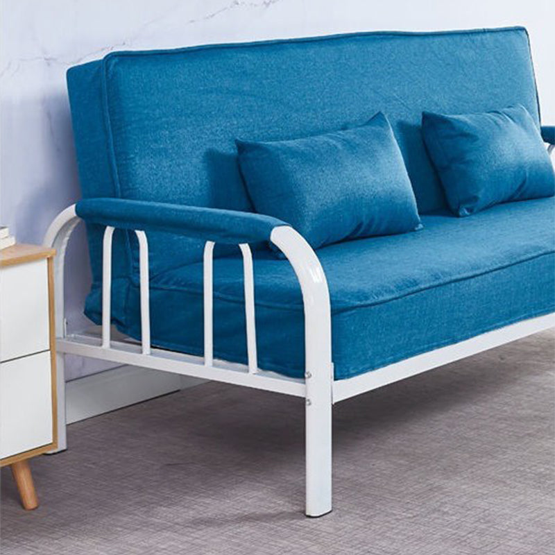 Linen Contemporary Square Arm Sleeper Sofa Washable Convertible Sofa