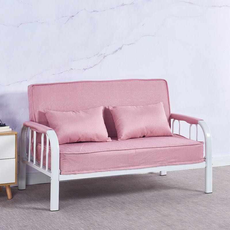 Linen Contemporary Square Arm Sleeper Sofa Washable Convertible Sofa