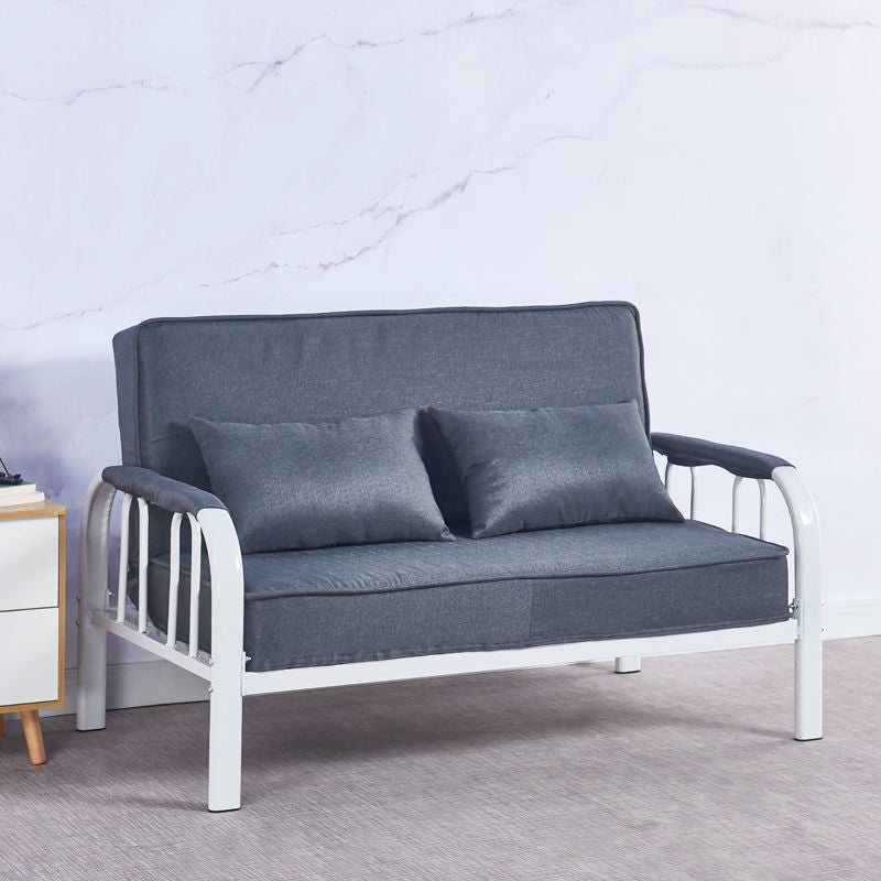 Linen Contemporary Square Arm Sleeper Sofa Washable Convertible Sofa