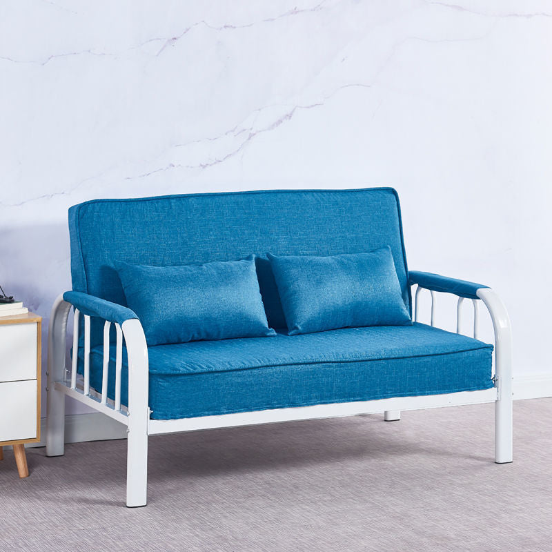Linen Contemporary Square Arm Sleeper Sofa Washable Convertible Sofa