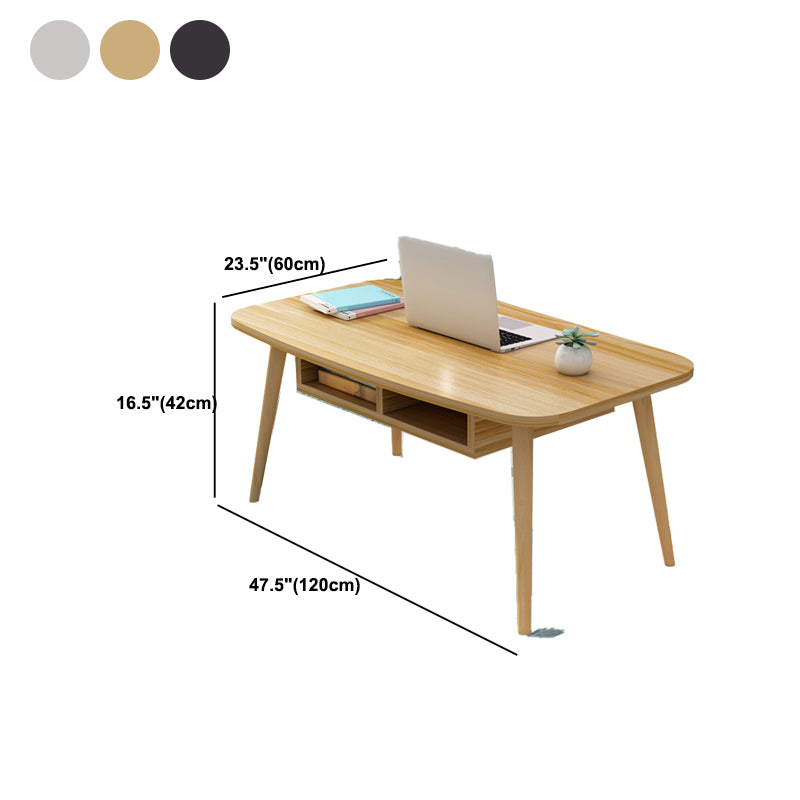 Modern 16.5"Tall 4 Legs Rectangular Wooden Table Top Coffee Table