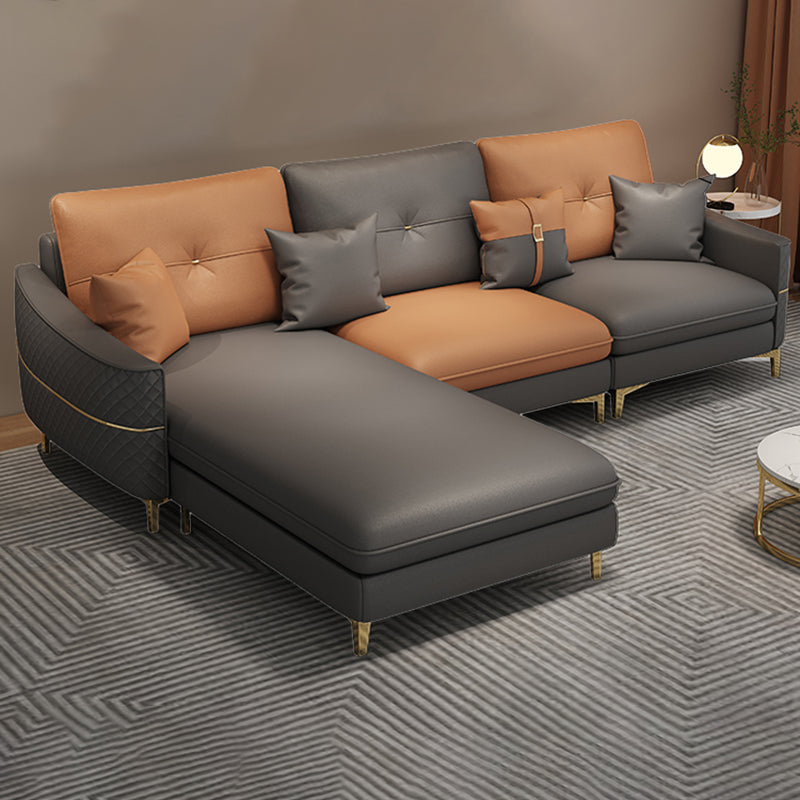 33.46" Tall Faux Leather Sofa Stain Resistant Square Arm Sofa