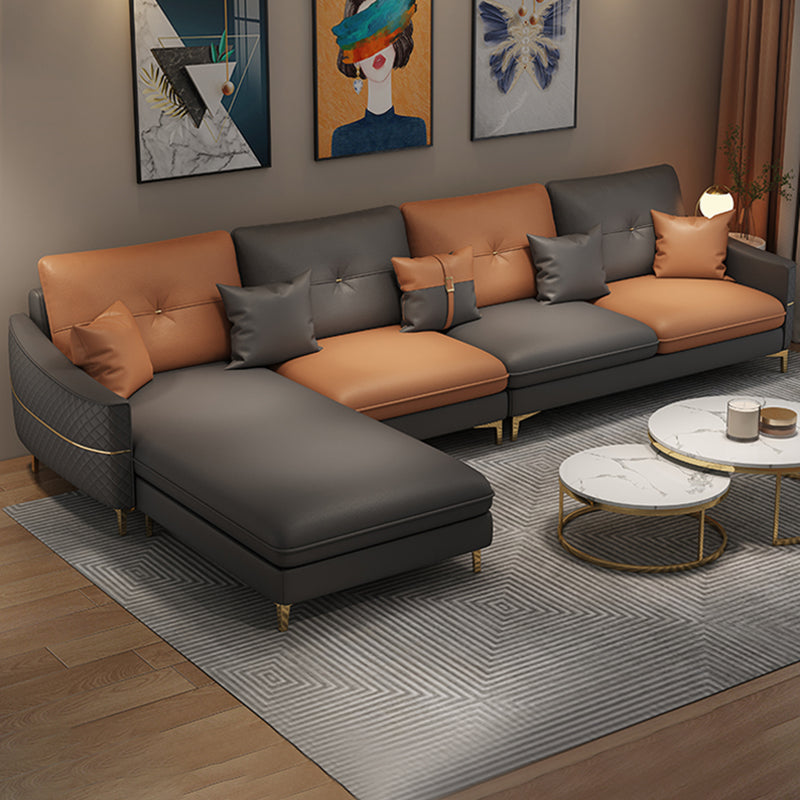 33.46" Tall Faux Leather Sofa Stain Resistant Square Arm Sofa