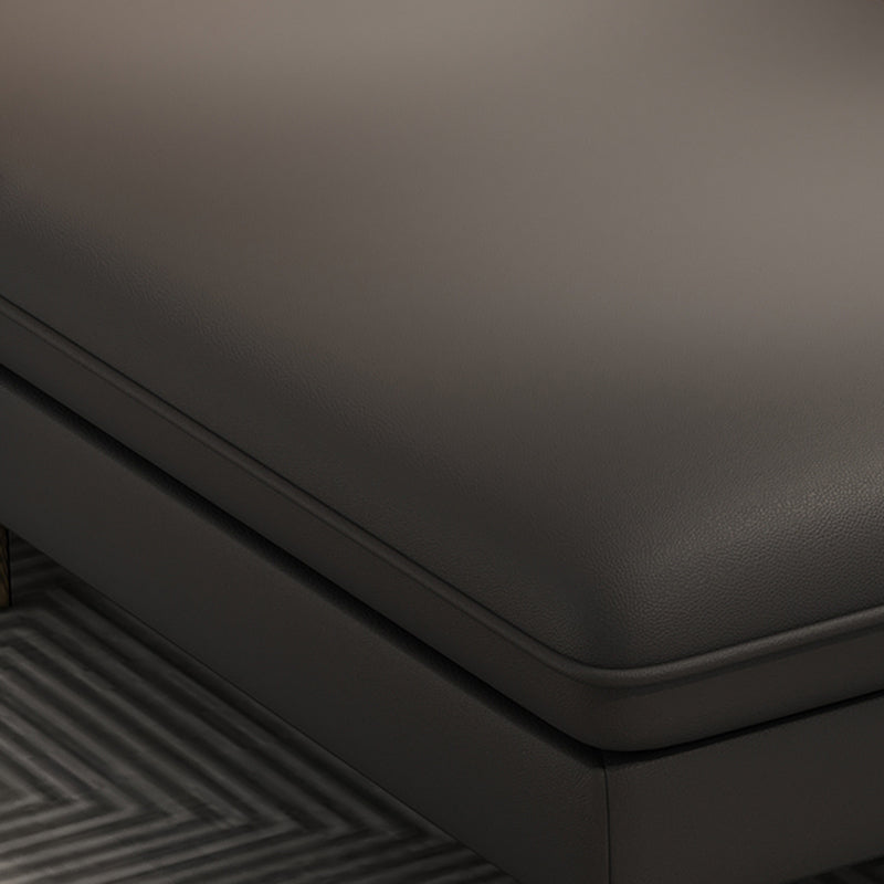 33.46" Tall Faux Leather Sofa Stain Resistant Square Arm Sofa