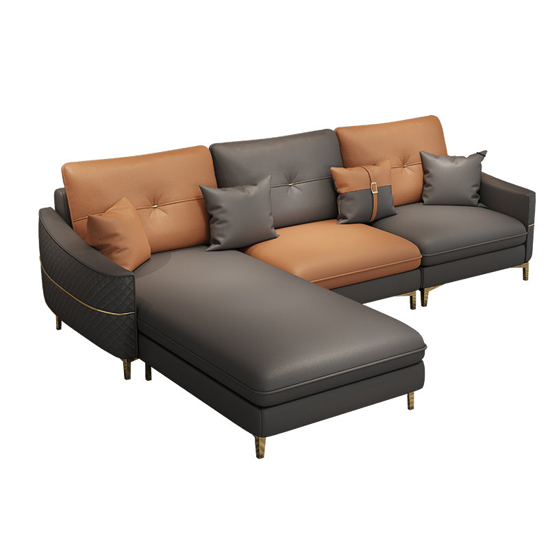 33.46" Tall Faux Leather Sofa Stain Resistant Square Arm Sofa