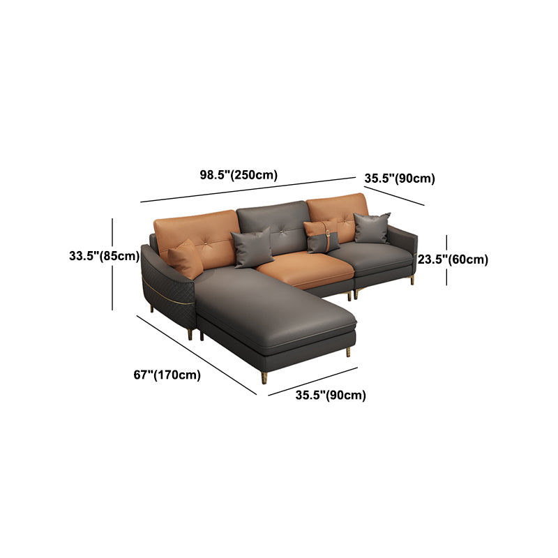 33.46" Tall Faux Leather Sofa Stain Resistant Square Arm Sofa