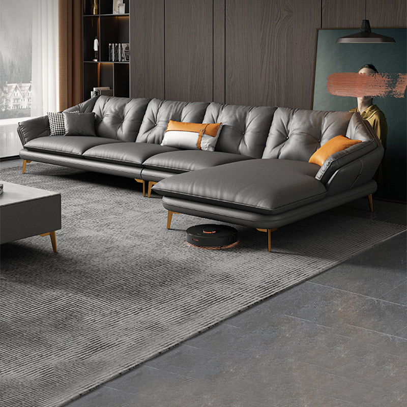 4 Seater Sofa & Chaise Stain Resistant Sofa with Bolster Pillows