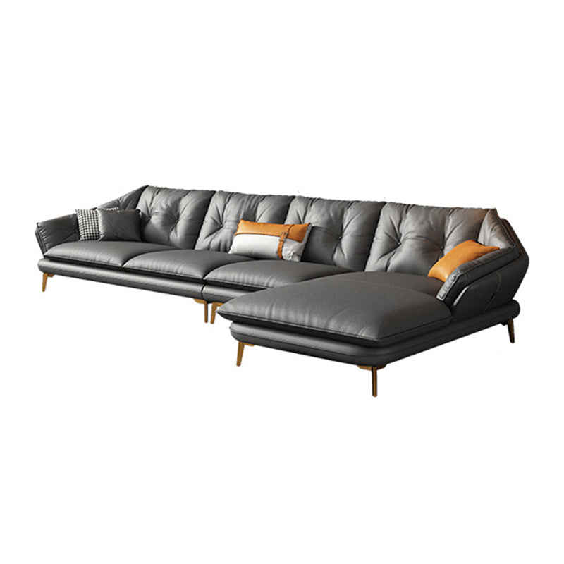 4 Seater Sofa & Chaise Stain Resistant Sofa with Bolster Pillows