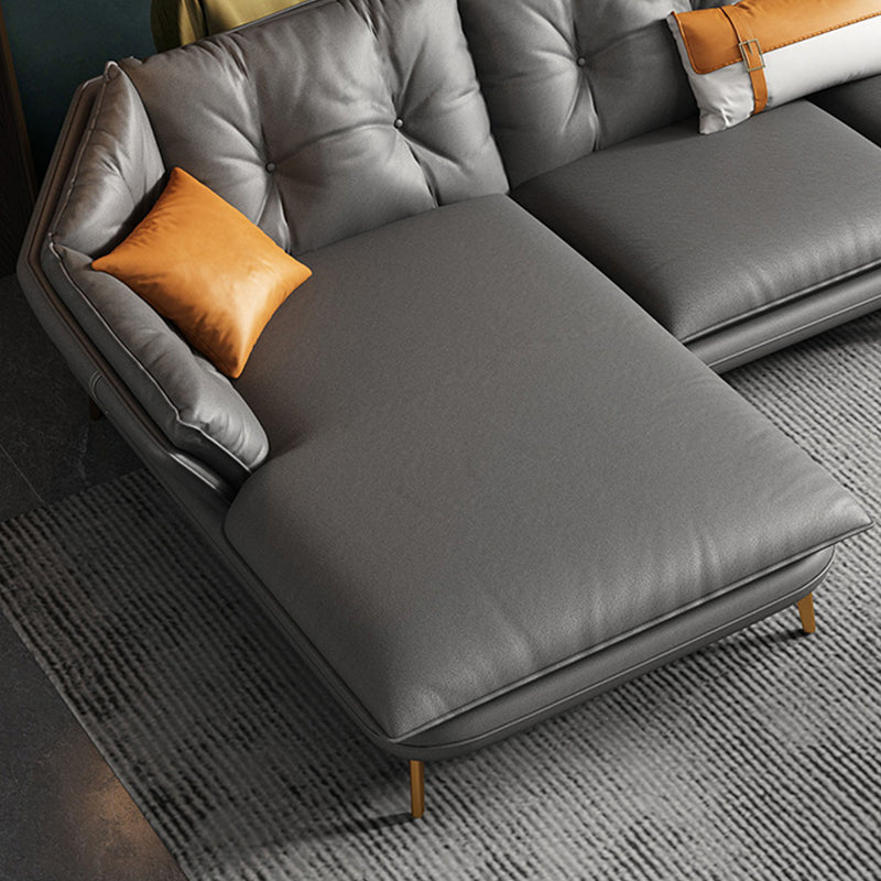 4 Seater Sofa & Chaise Stain Resistant Sofa with Bolster Pillows