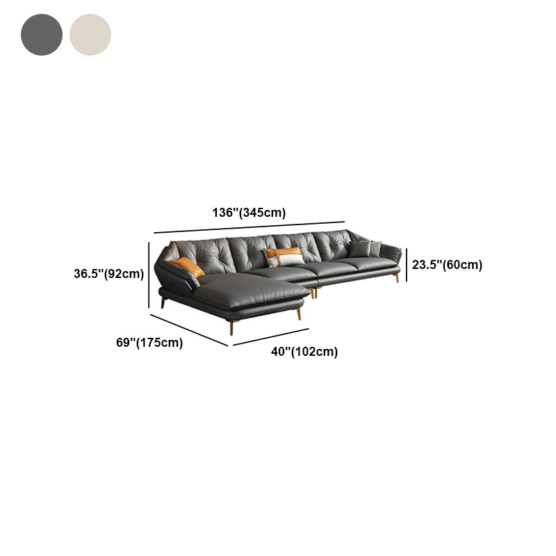 4 Seater Sofa & Chaise Stain Resistant Sofa with Bolster Pillows