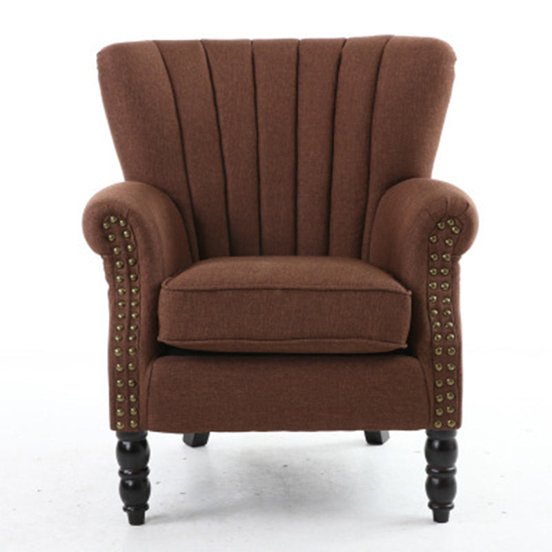 Modern 29.5"W Rolled Arms Nailhead Trim Single Sofa Chair with Sewn Pillow Back