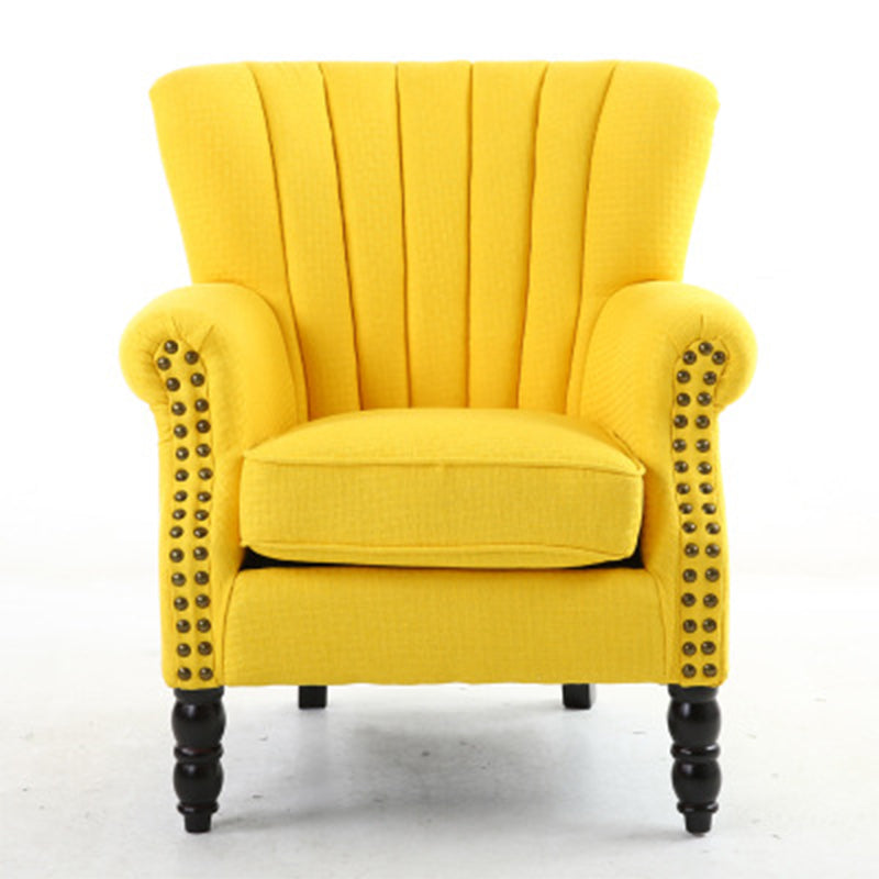 Modern 29.5"W Rolled Arms Nailhead Trim Single Sofa Chair with Sewn Pillow Back