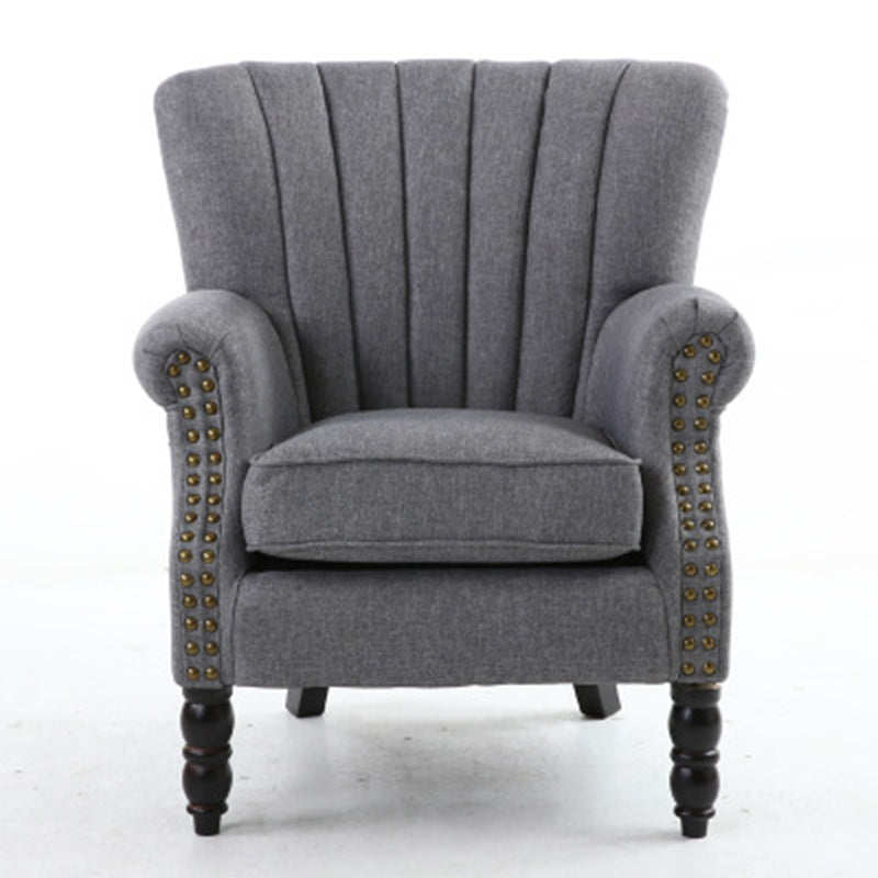 Modern 29.5"W Rolled Arms Nailhead Trim Single Sofa Chair with Sewn Pillow Back