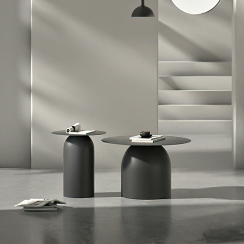 Mid-Century Modern Metal Coffee Table Round 1/2 Cocktail Table